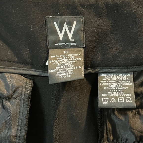 W-Work to Weekend Classic Black Wide Leg Trousers - Picture 2 of 3